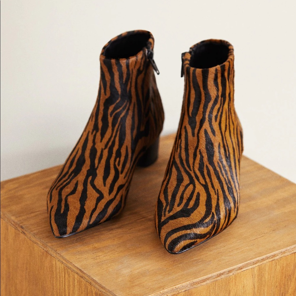 MANGO animal print ankle boot